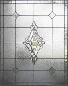 large custom leaded glass window with JS18 bevel set