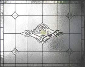 BIG J18H large leaded glass bevel window custom glass design