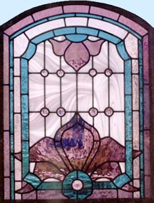 Custom Victorian style stained and leaded glass window