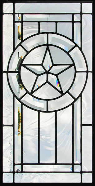 Texas Star 11P beveled leaded glass window