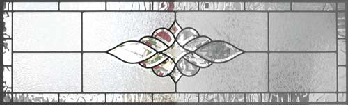 Custom leaded glass horizontal bevel transom window