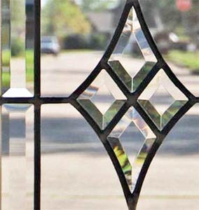 Custom leaded bevel glass sidelight window