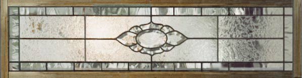 Custom leaded glass beveled transom window