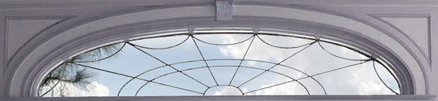 leaded glass arch window