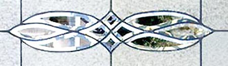 leaded glass transom window of clear textured glass custom glass design