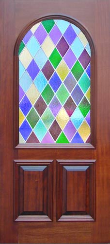 VIEW colored diamonds stained and leaded glass window