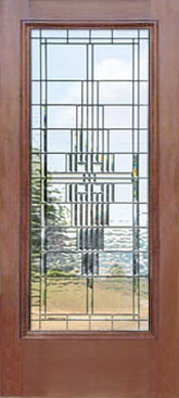 D100MP custom leaded glass bevel window