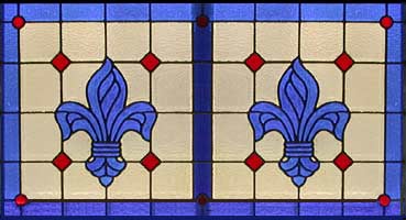 Fleur de Lis leaded glass window