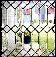 Clear all beveled custom leaded glass window