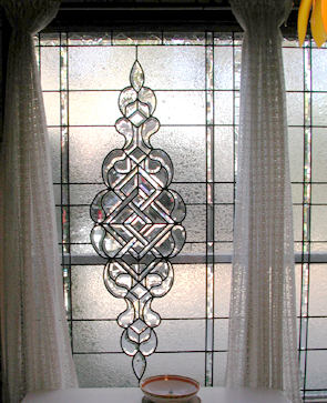 CH690 custom leaded glass bevel window