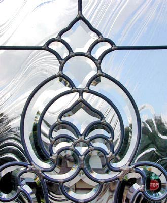 Custom leaded glass bevel window 4INFSETSP