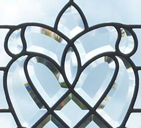 Custom leaded glass bevel sidelight window