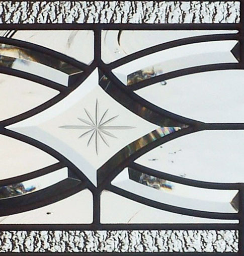 Custom leaded glass bevel sidelight window