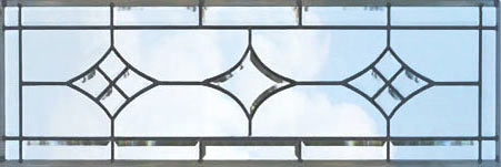 Custom CH76H leaded glass beveled transom window