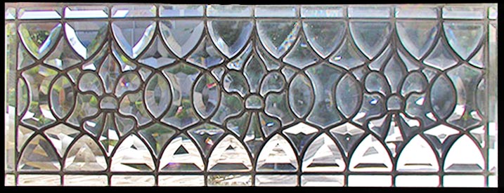 Custom leaded glass all beveled transom window