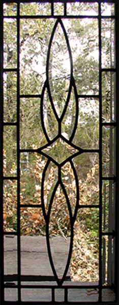 Custom leaded glass vertical bevel sidelight window