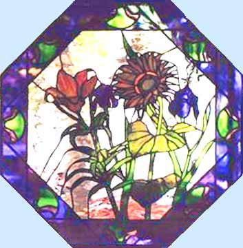 stained glass sunflower window