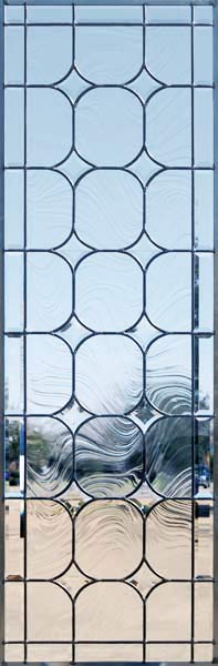 beveled glass stars in custom leaded glass window